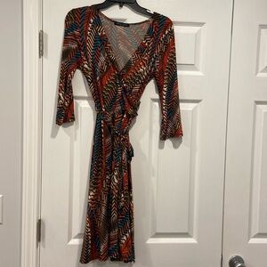 Janette Fashion faux wrap dress short medium
